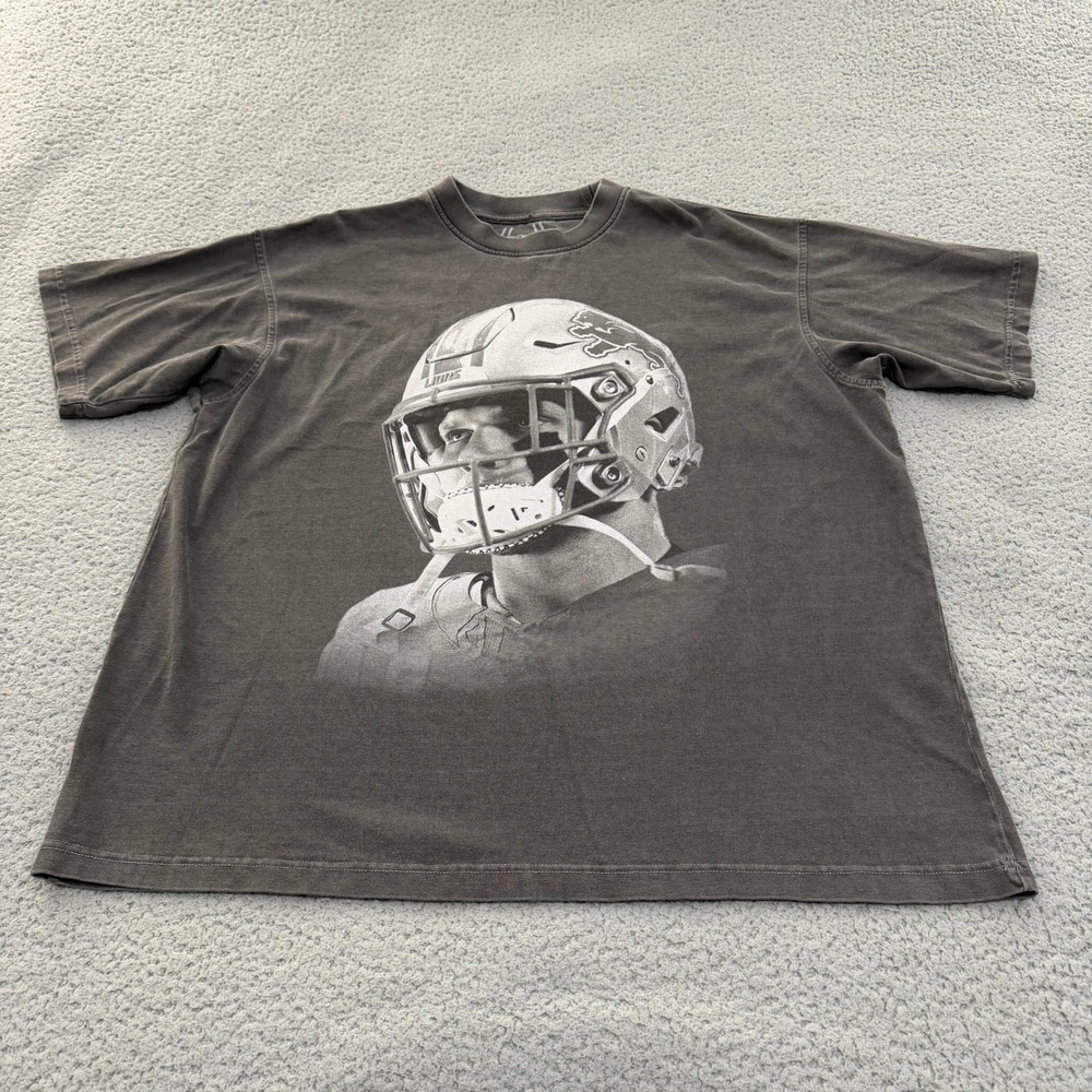 Hutch Detroit Lions Aidan Hutchinson Graphic T-Shirt Mens L Charcoal Gray NFL